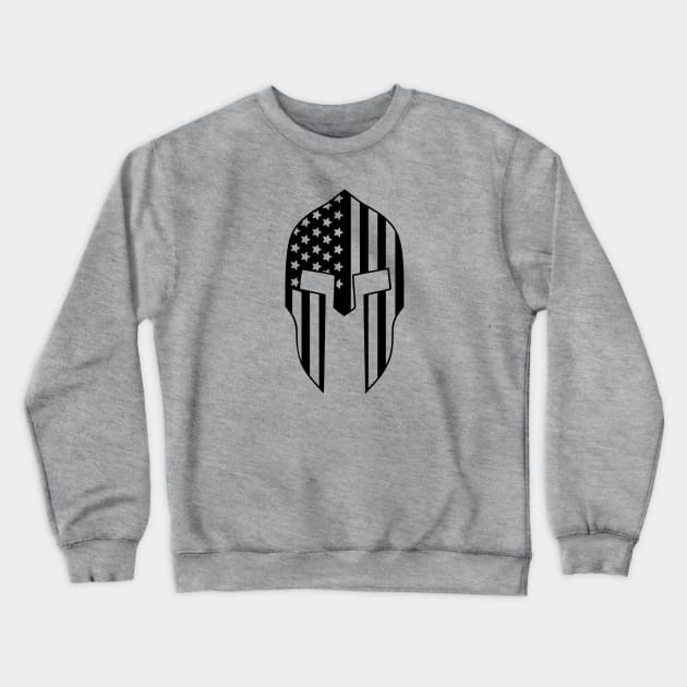 Spartan Helmet Flag Crewneck Sweatshirt by LaurenElin